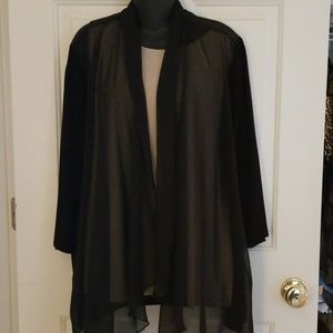 Chico's XL sz 3 Traveler's sheer black jacket
